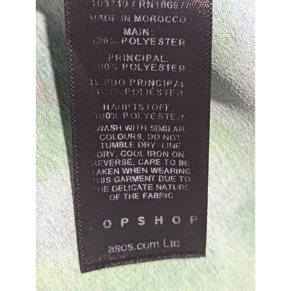 Women's Topshop Green & Black Tie dye Dress Size US 6 - Picture 8 of 8